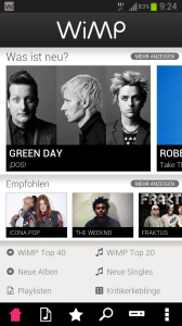 Musik Streaming Dienste (Quelle: Wimp)