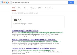 Sonnenuntergang + Stadnamen und google wirft die genau Uhrzeit aus
