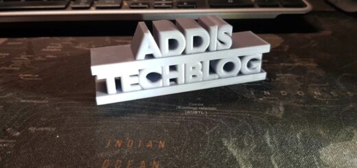 Addis TechBlog Logo mit dem 3D Drucker ausgedruckt