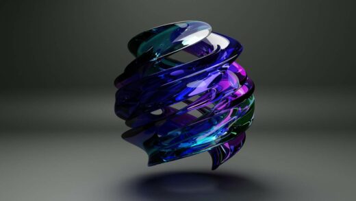 Blaues Glas Ornament mit Blender erzeugt