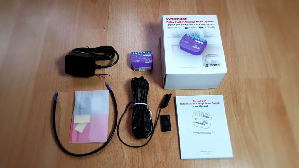 Packungsinhalt des Switchbot Garage Door Opener