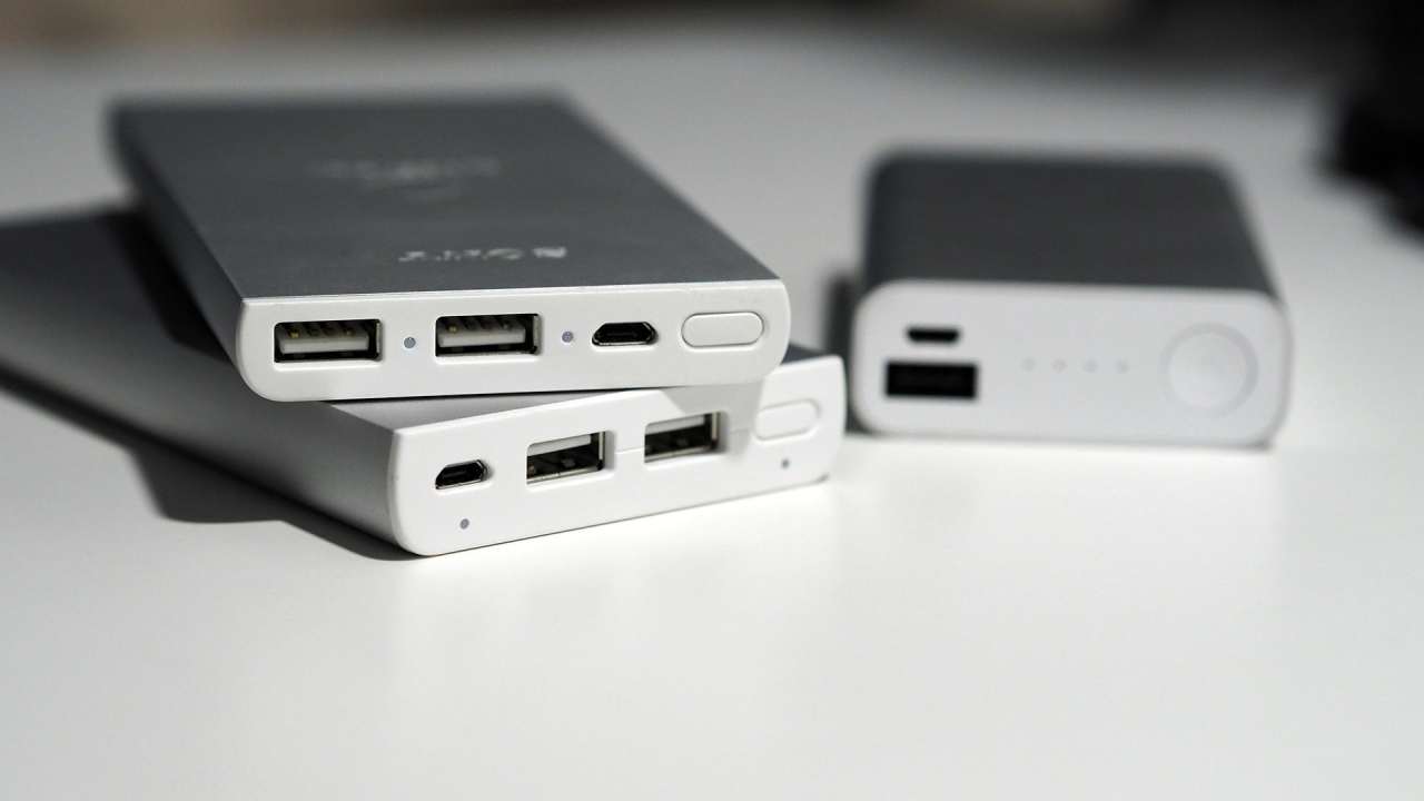 Verschiedene Powerbanks für Smartphone, Tablet, Laptop und Spielekonsole