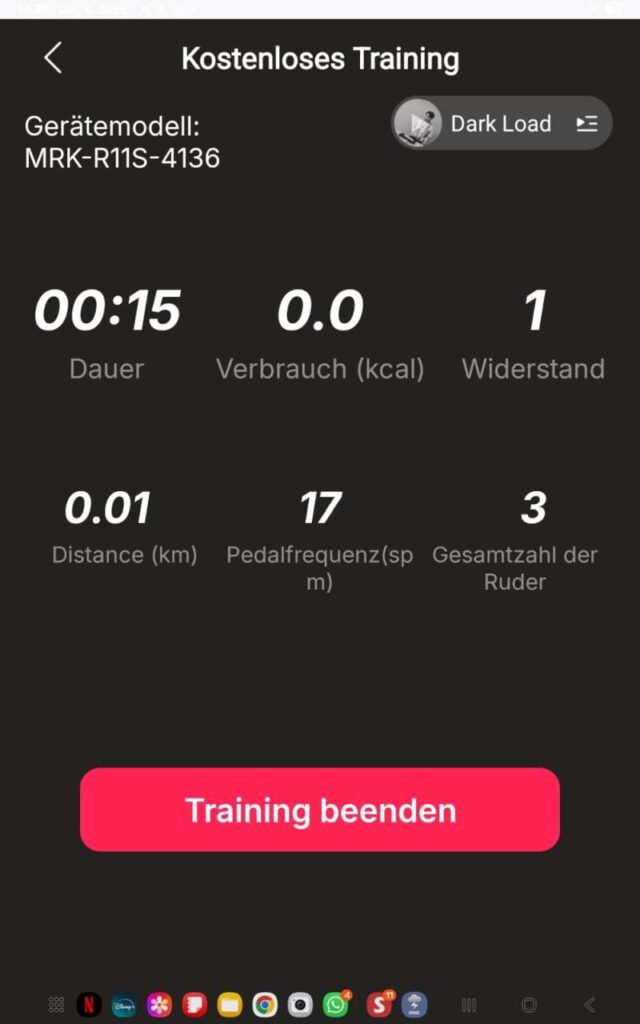 TrainingsDaten der Merach App