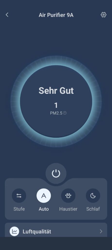 Switchbot Air Purifier in der Switchbot App - Test und Review