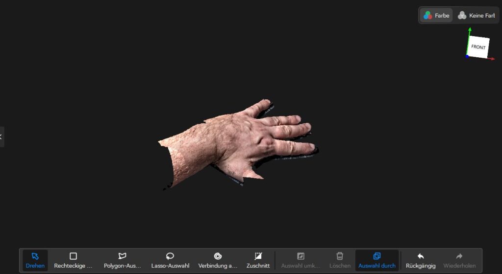 3D Scan einer Hand mit dem Revopoint Miraco Plus