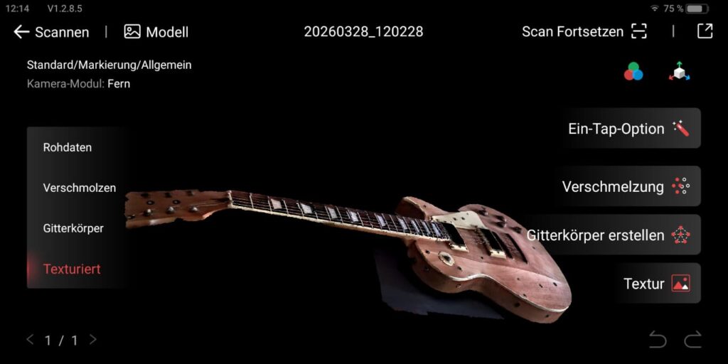 3D Scan einer Gitarre mit dem Revopoint MIRACO Plus
