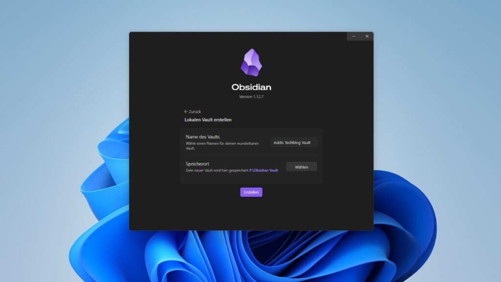 Obsidian Tutorial Vault erstellen